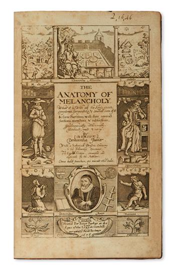 MEDICINE  [BURTON, ROBERT.] The Anatomy of Melancholy . . . By Democritus Junior [pseud.] . . . Eighth Edition.  1676